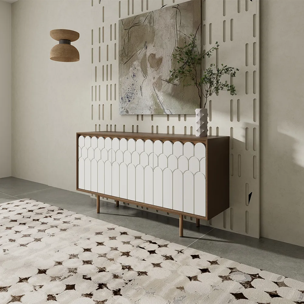 Modern White & Walnut Storage Cabinet Modern White & Walnut Storage Cabinet