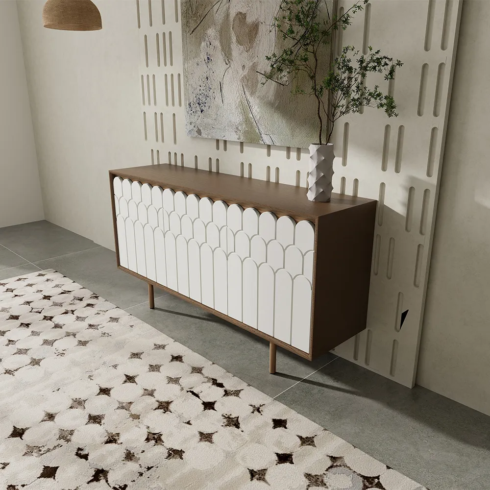 Modern White & Walnut Storage Cabinet Modern White & Walnut Storage Cabinet