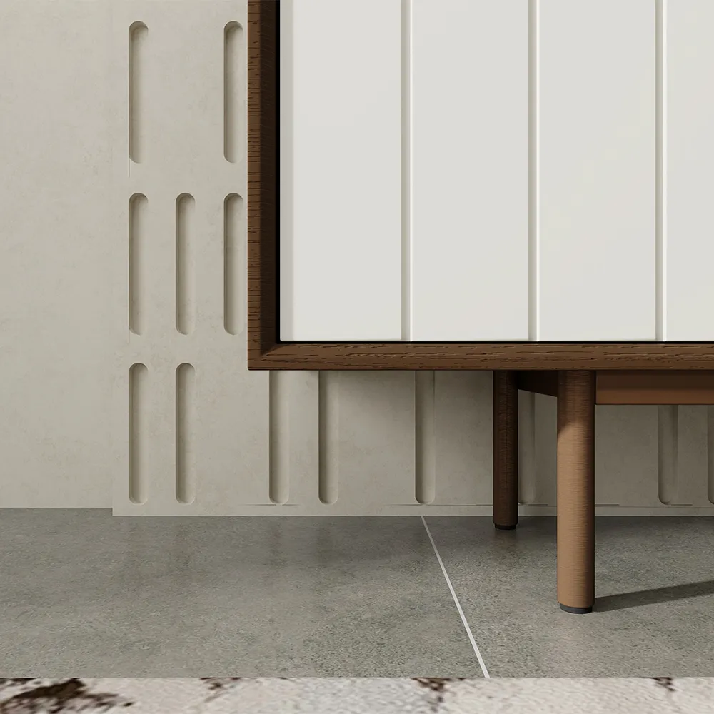 Modern White & Walnut Storage Cabinet Modern White & Walnut Storage Cabinet