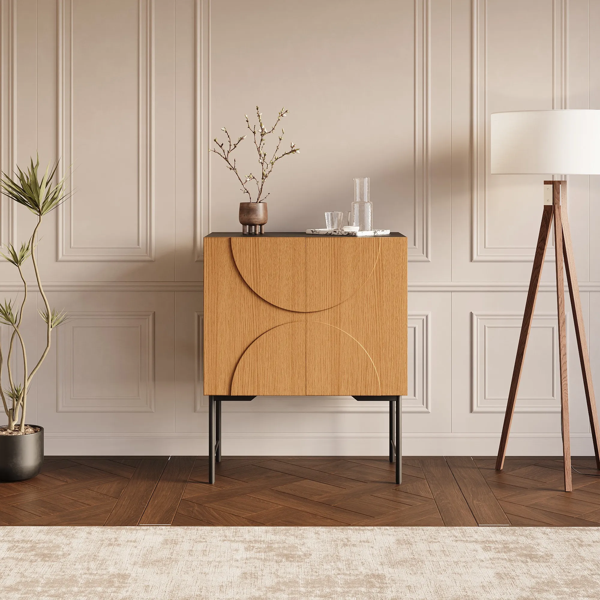 Mid-Century Modern Sideboard Cabinet(2 Small Cabinet) Mid-Century Modern Sideboard Cabinet(2 Small Cabinet)