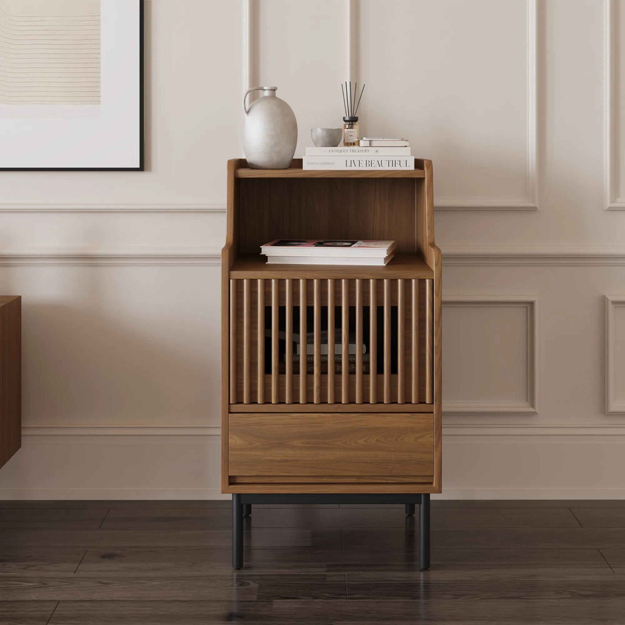 Mid-Century Modern Accent Cabinet with Storage