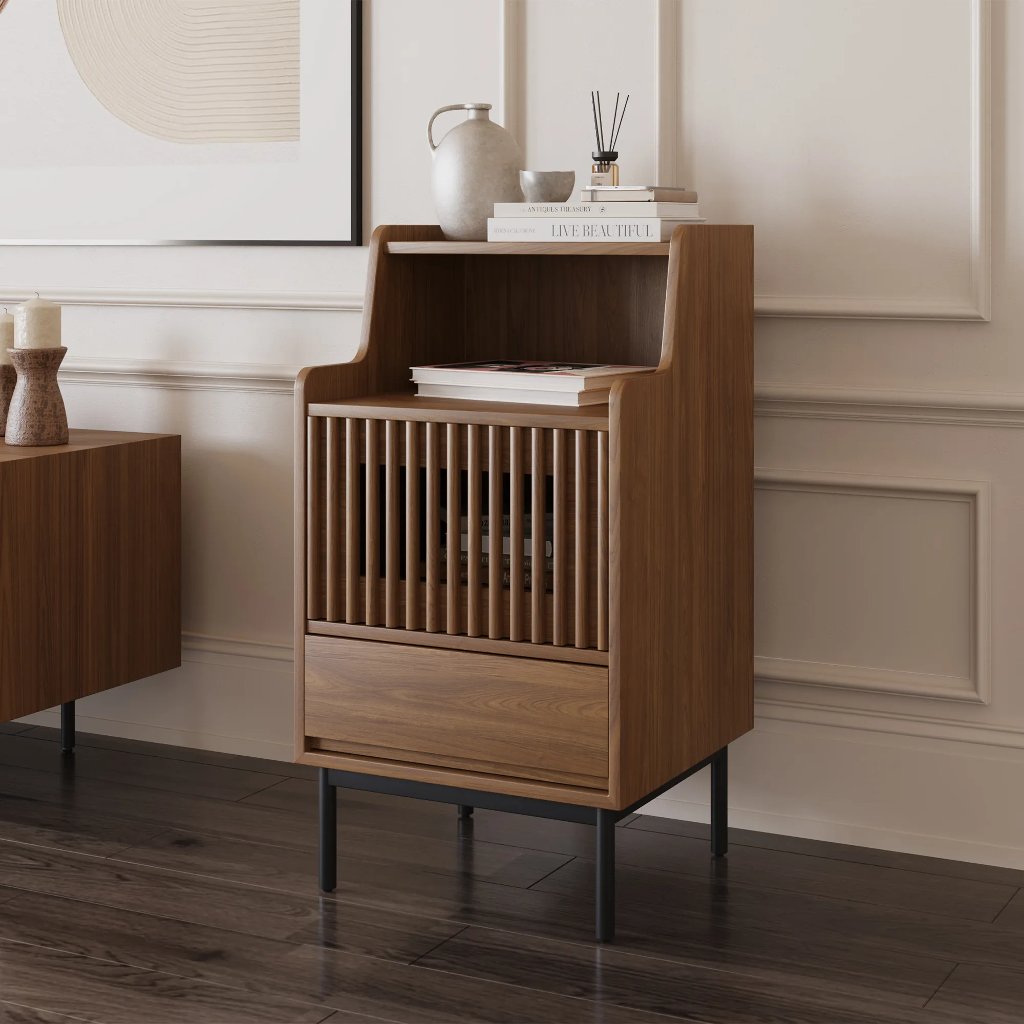 Mid-Century Modern Accent Cabinet with Storage