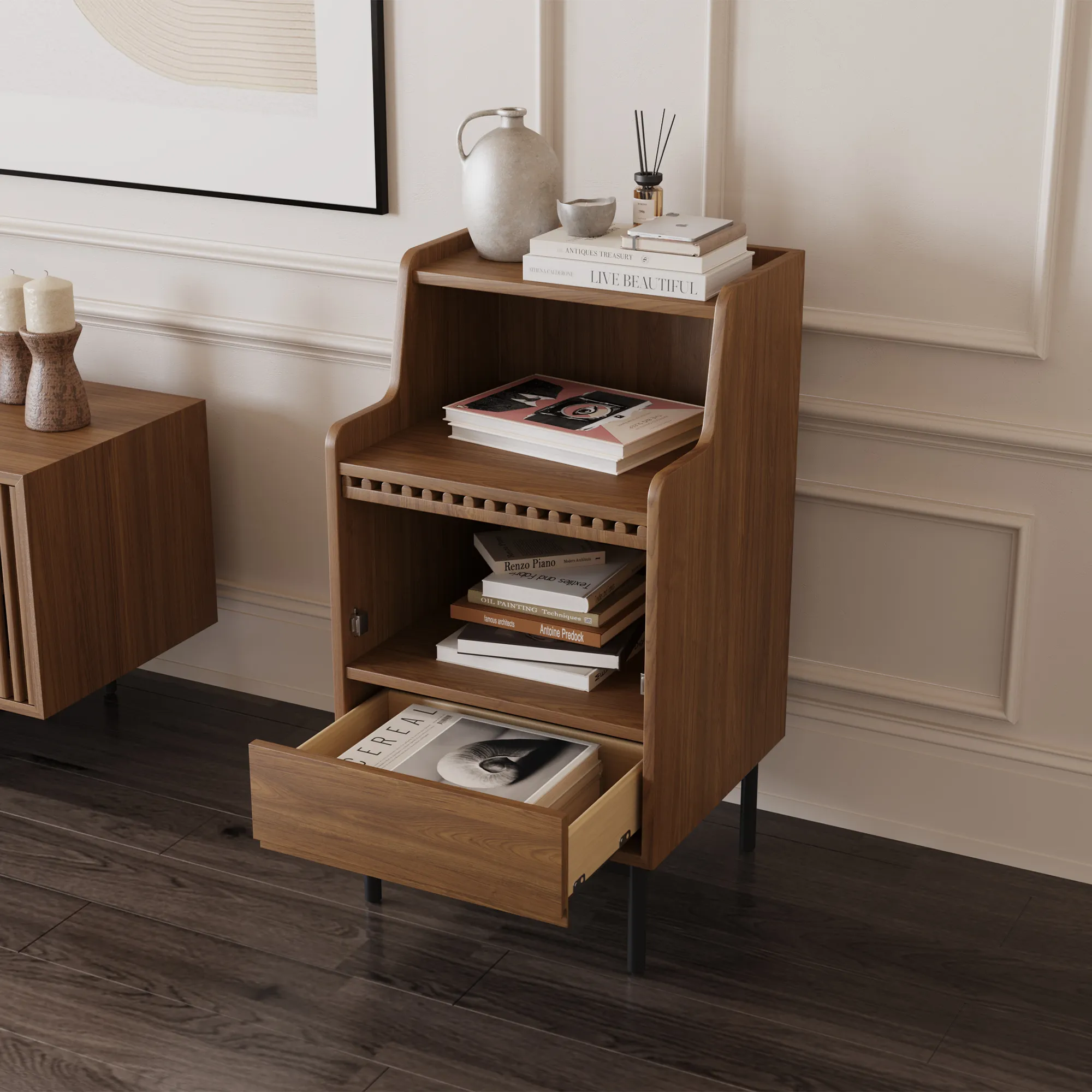 Mid-Century Modern Accent Cabinet with Storage