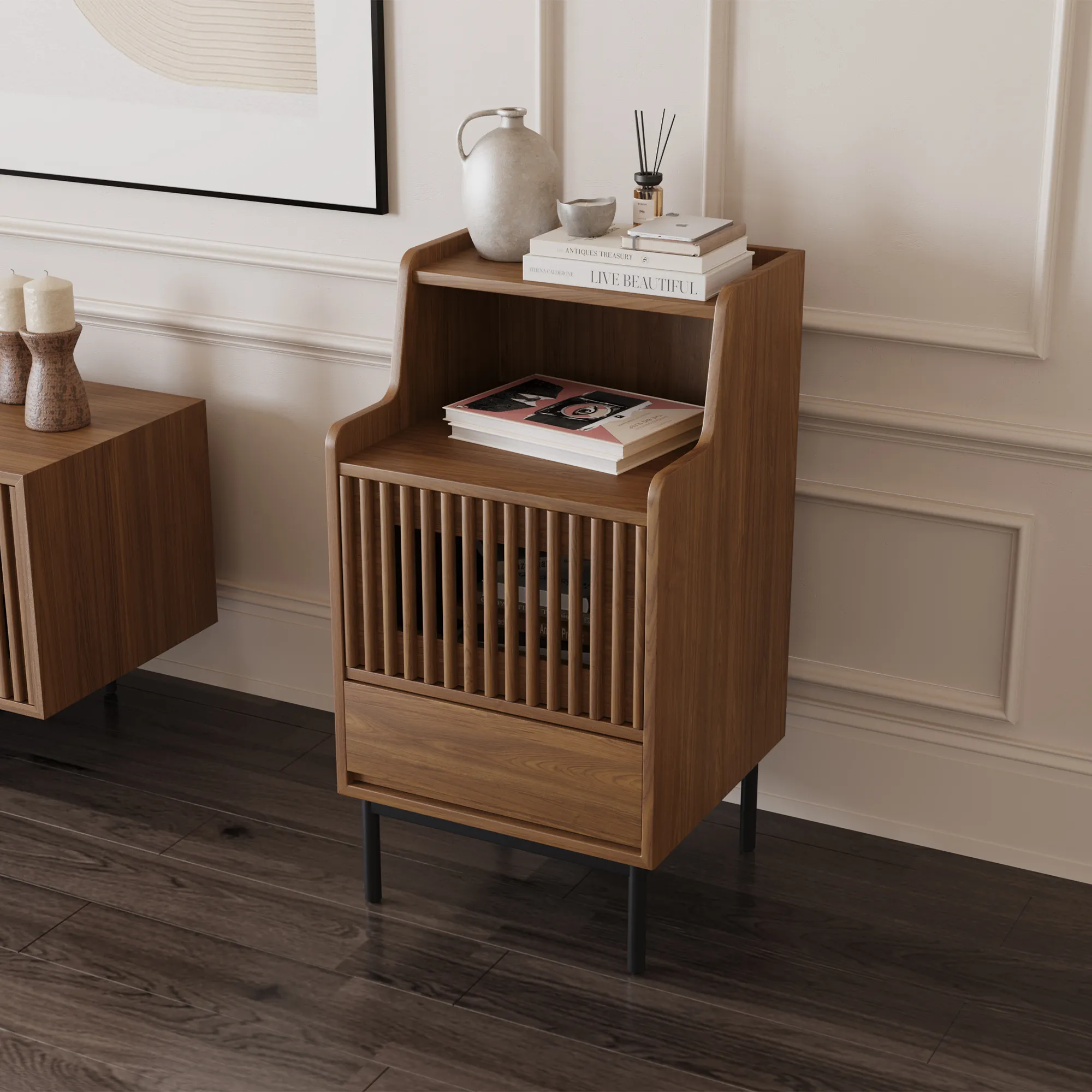 Mid-Century Modern Accent Cabinet with Storage