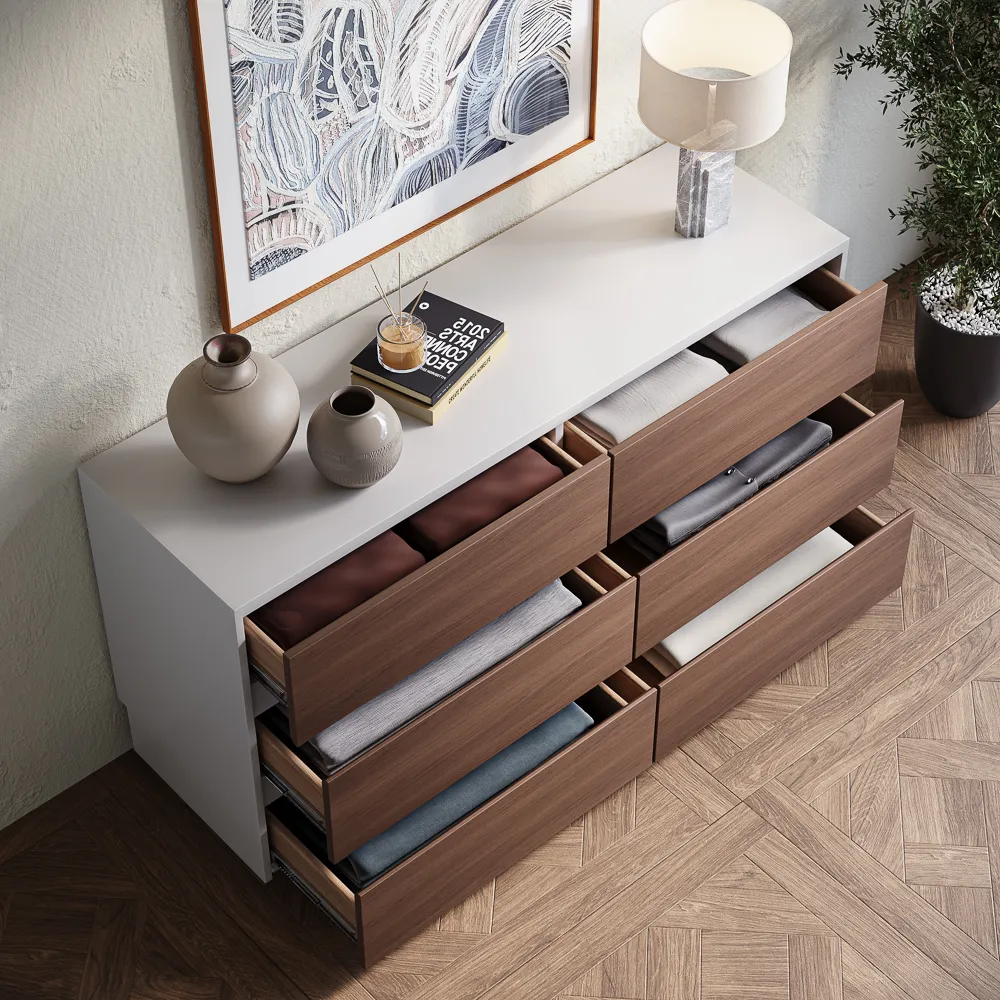 Farmhouse 6-Drawer Dresser for Bedroom