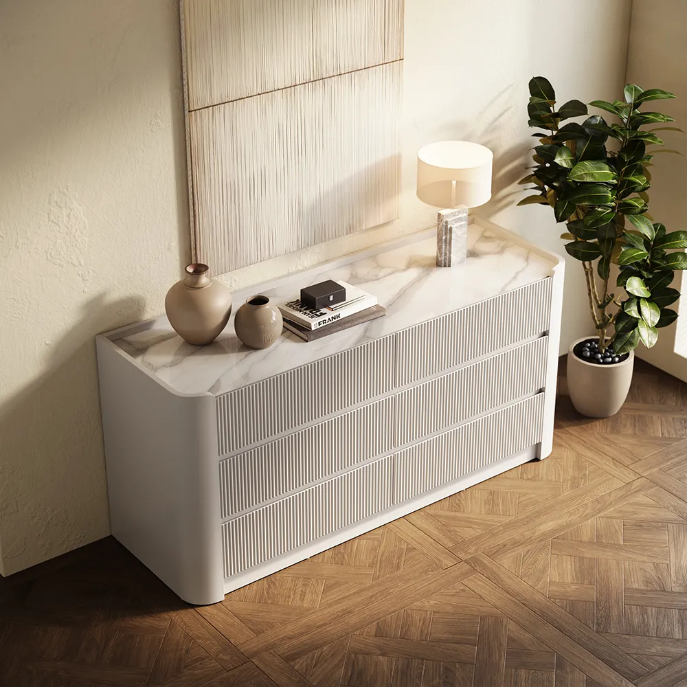 Modern 6 Drawer Dresser with Slate Tabletop for Bedroom Modern 6 Drawer Dresser with Slate Tabletop for Bedroom
