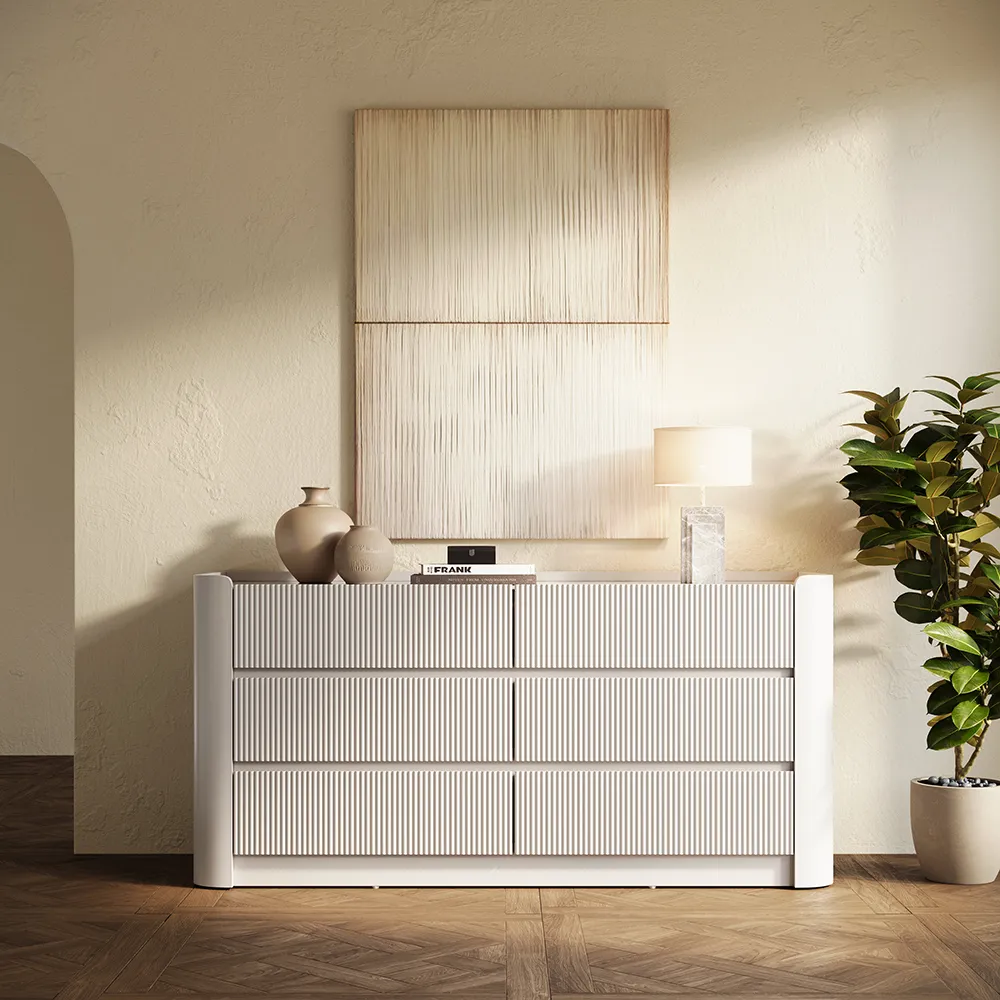 Modern 6 Drawer Dresser with Slate Tabletop for Bedroom Modern 6 Drawer Dresser with Slate Tabletop for Bedroom