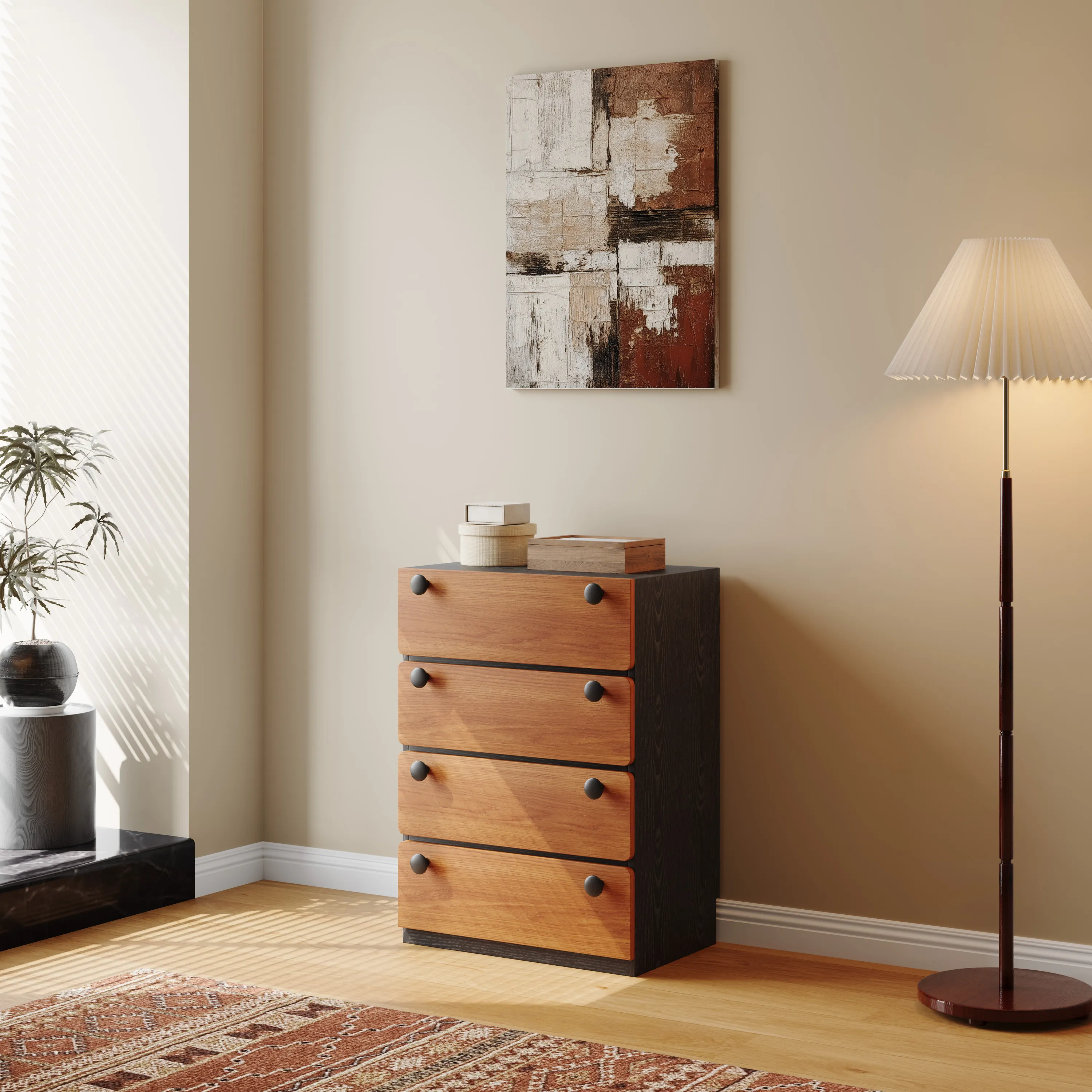 Farmhouse Dressers Chests of Drawers with 4 Drawers for Bedroom