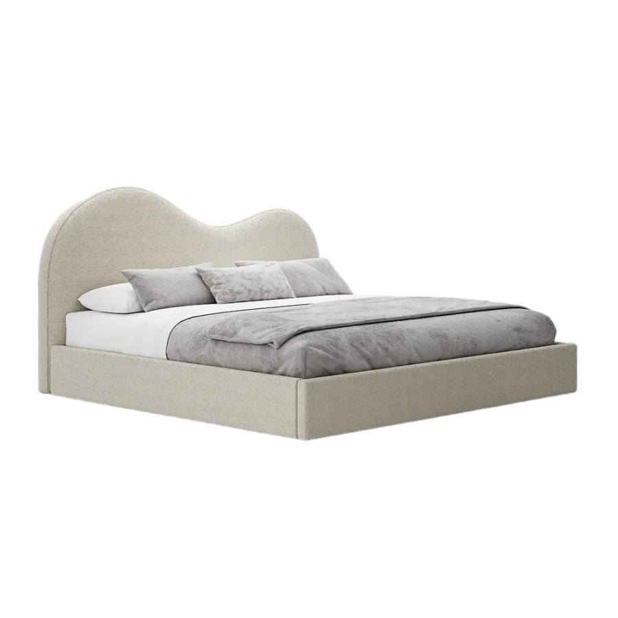 Cloud-Boucle Upholstered Storage Bed