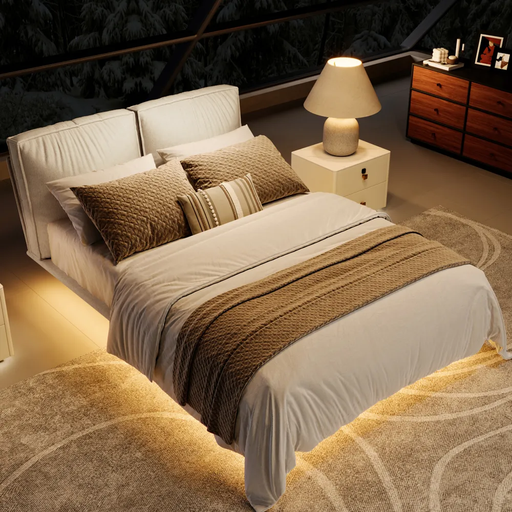 Upholstered Bed with Lighting Upholstered Bed with Lighting