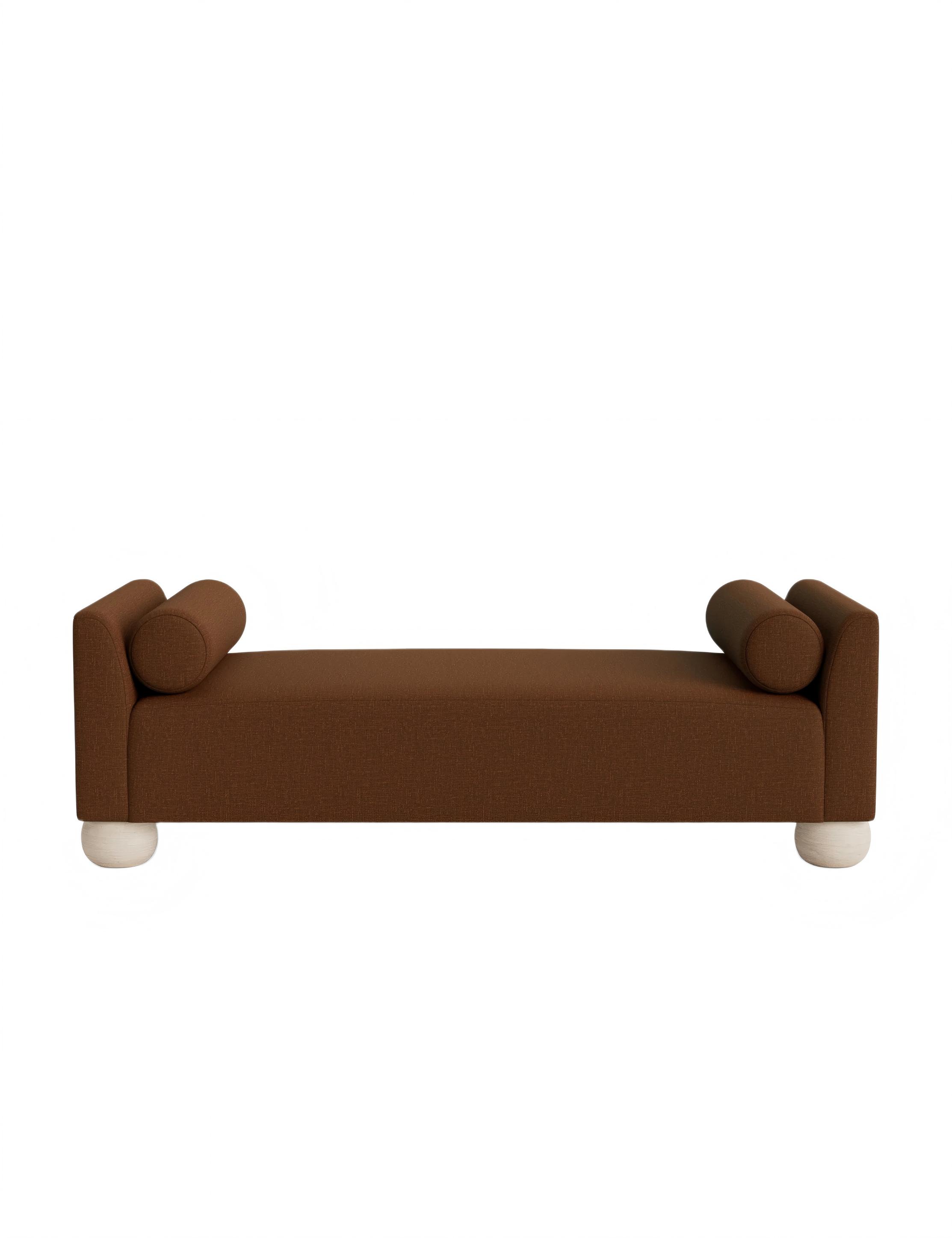 Brown Fabric Bench