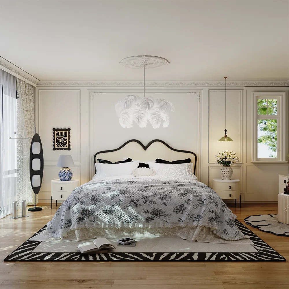 Butterfly Queen Size Leather Upholstered Bed with Curved Headboard Butterfly Queen Size Leather Upholstered Bed with Curved Headboard