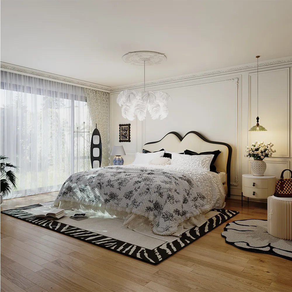 Butterfly Queen Size Leather Upholstered Bed with Curved Headboard Butterfly Queen Size Leather Upholstered Bed with Curved Headboard