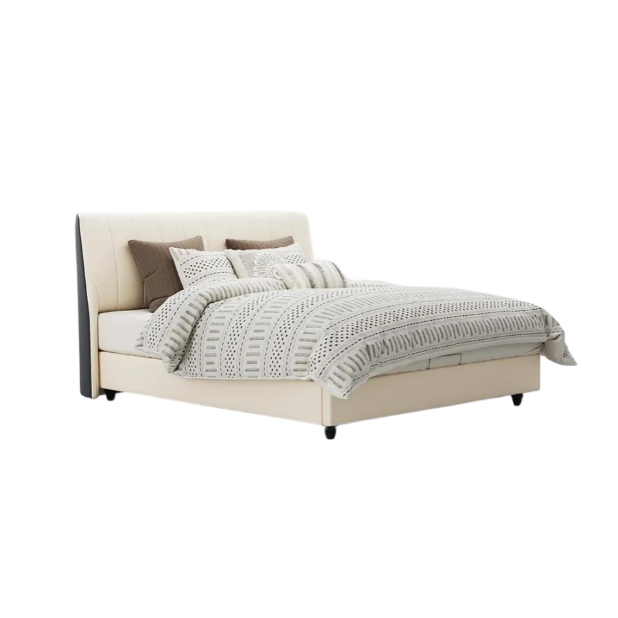 Queen Size Leather Upholstered Bed
