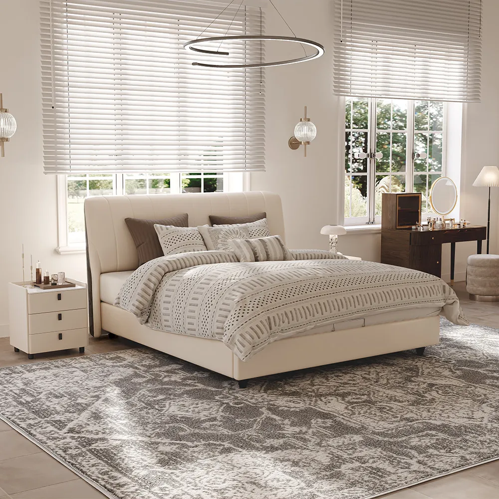 Queen Size Leather Upholstered Bed Queen Size Leather Upholstered Bed