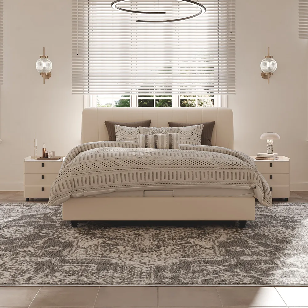 Queen Size Leather Upholstered Bed Queen Size Leather Upholstered Bed