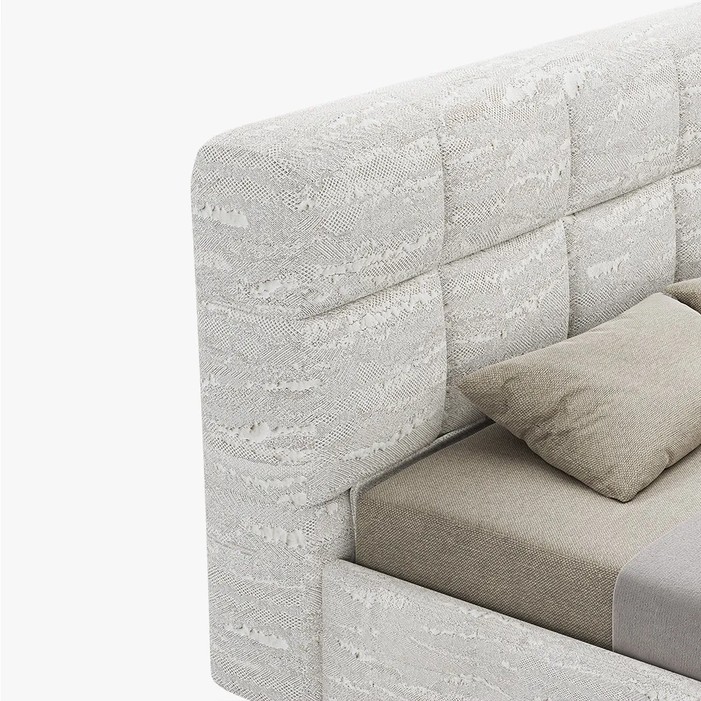 Waffle King Size Upholstered Bed