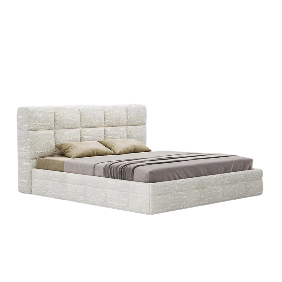 Waffle King Size Upholstered Bed