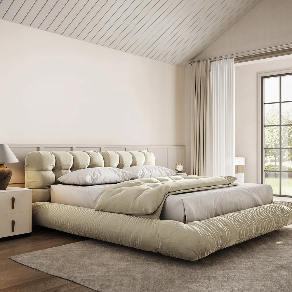 Queen Size Upholstered Marshmallow Bed Queen Size Upholstered Marshmallow Bed