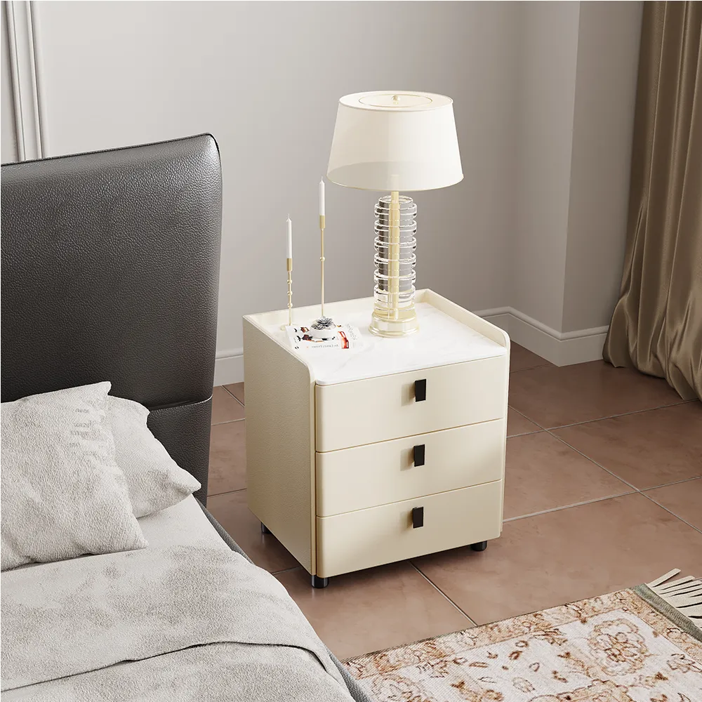 Modern Nightstand with 3 Drawers