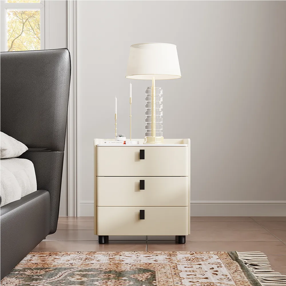 Modern Nightstand with 3 Drawers