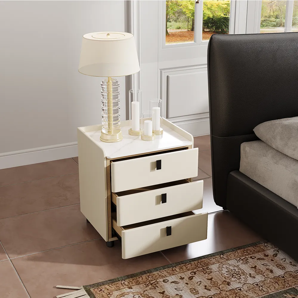 Modern Nightstand with 3 Drawers