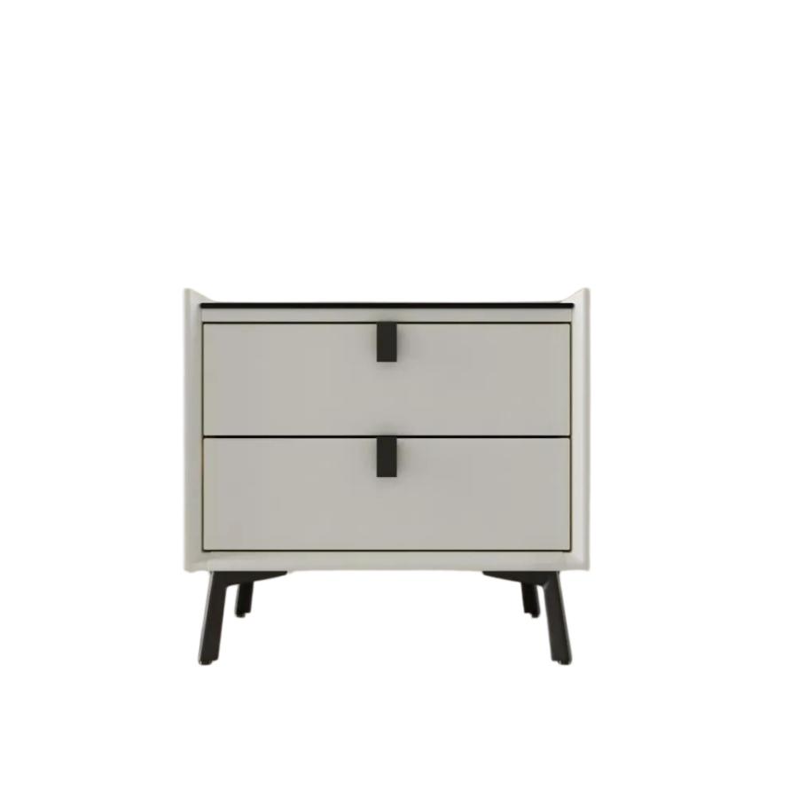 Upholstered Nightstand with Wireless Charging