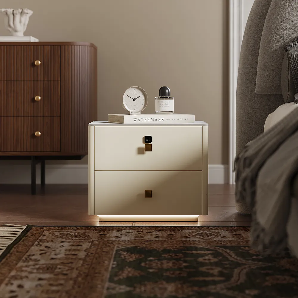 Modern Nightstand with Fingerprint Lock Modern Nightstand with Fingerprint Lock