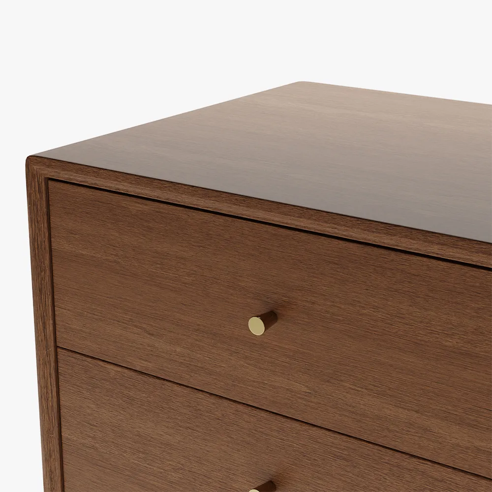 Walnut Color Nightstand with 2 Drawers