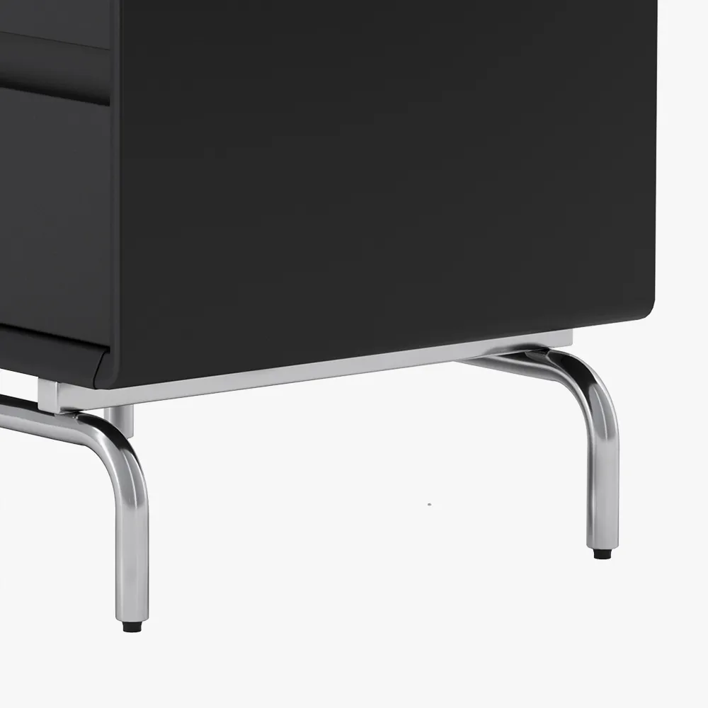 Black Nightstand with 2 Drawers