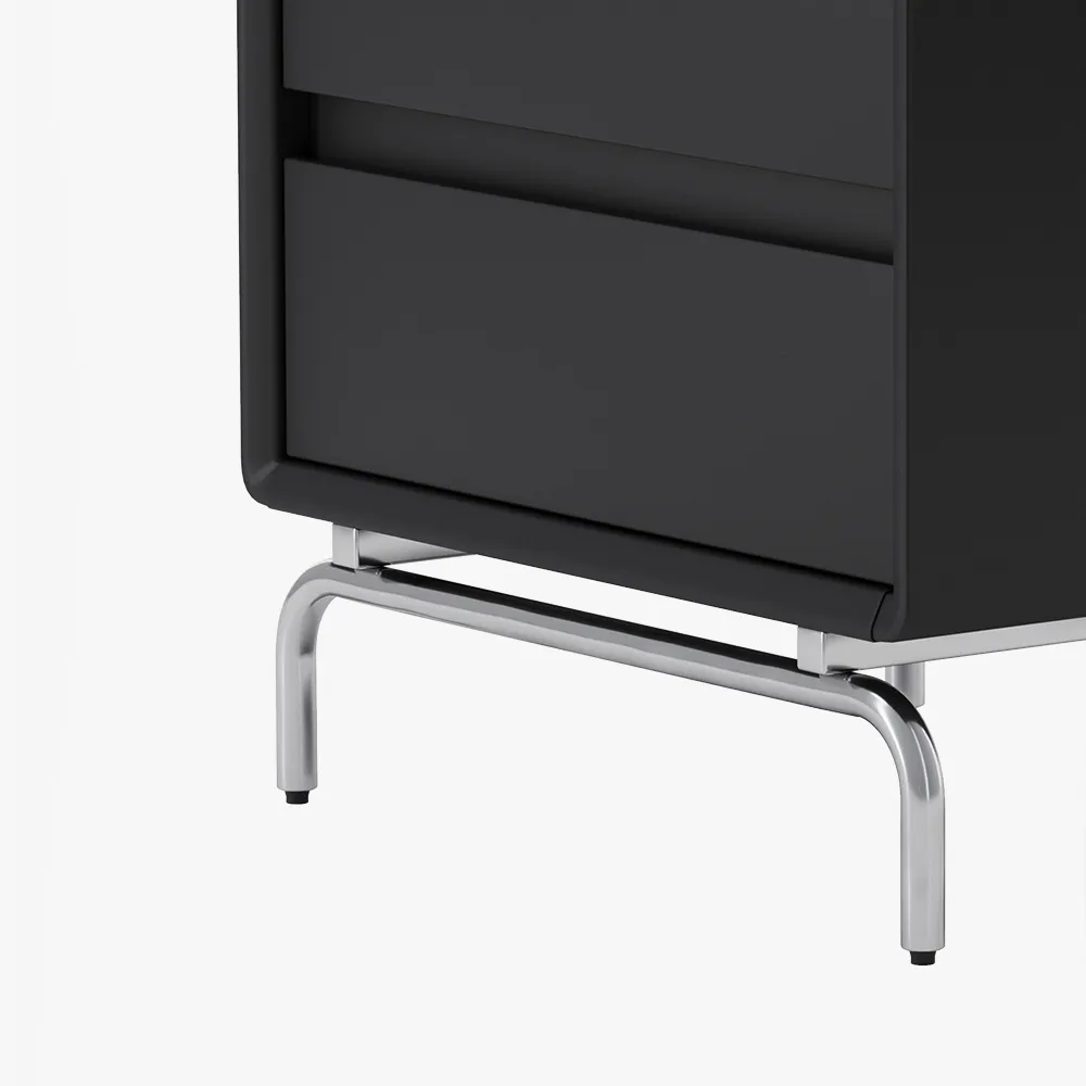 Black Nightstand with 2 Drawers