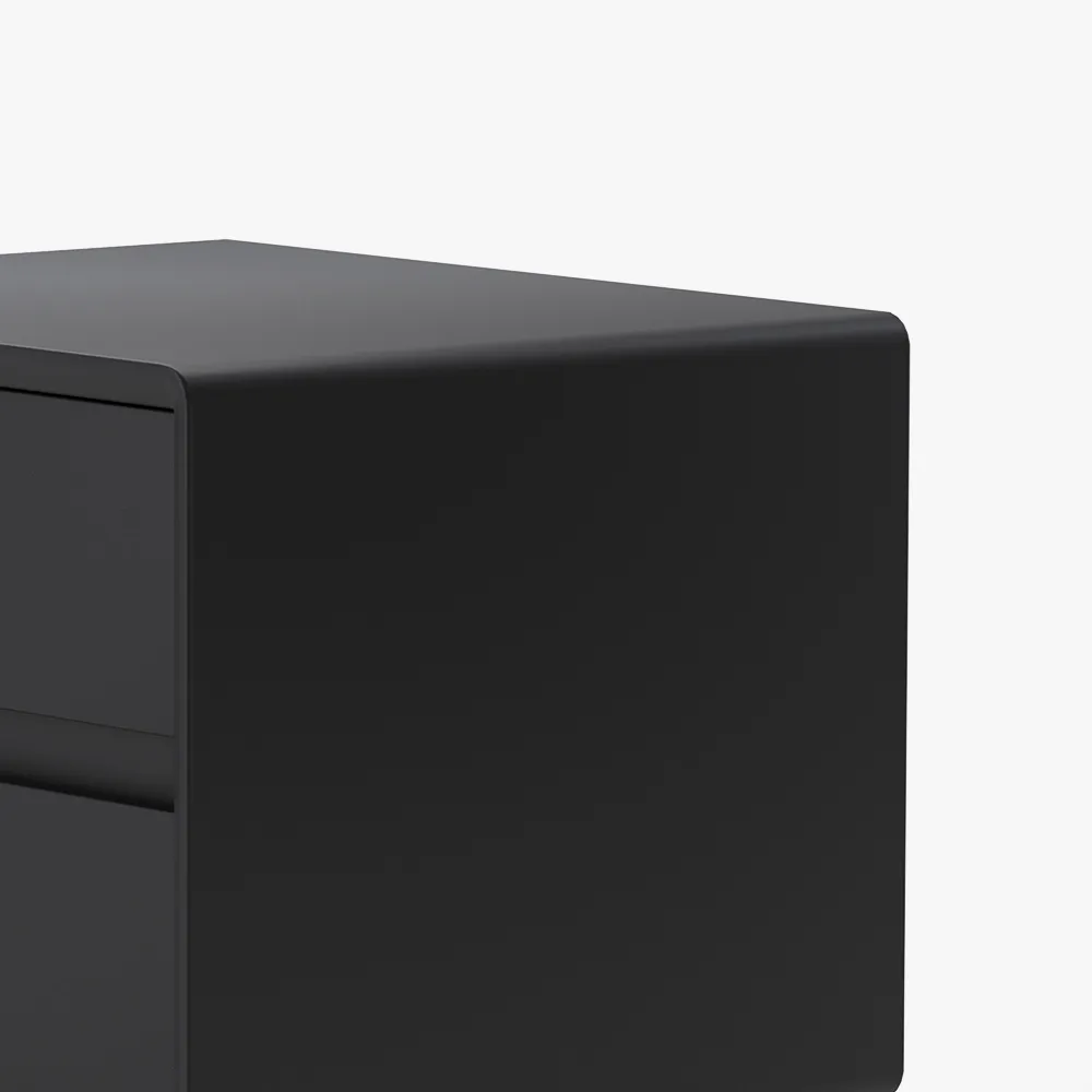Black Nightstand with 2 Drawers