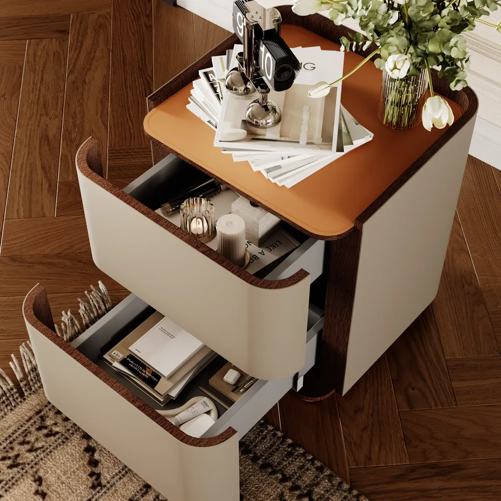 Modern Nightstand with 2 Drawers