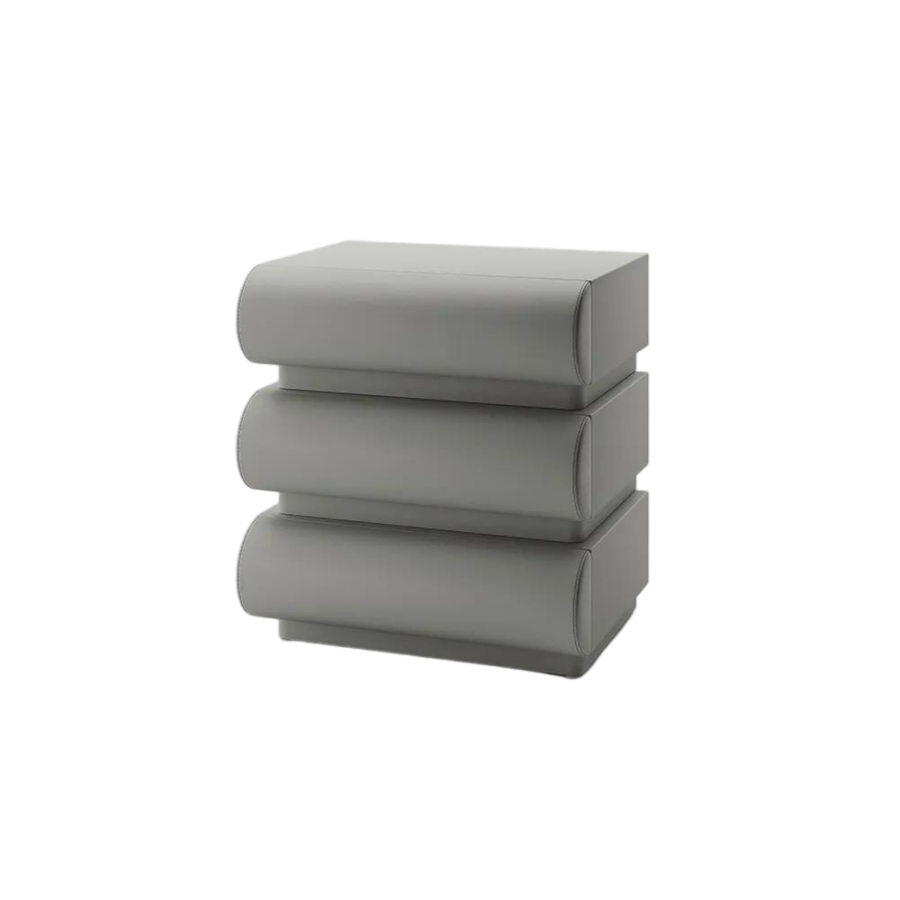 Light Gray Nightstand with 3 Drawers