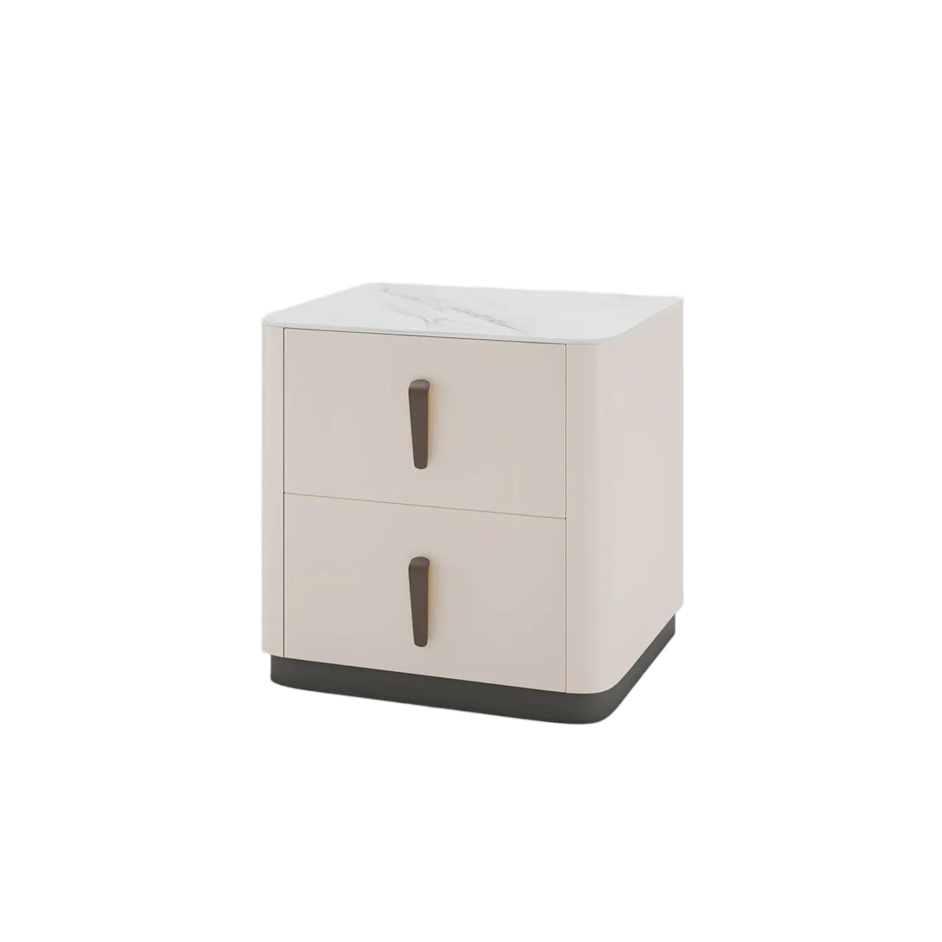 Modern Bedroom Nightstand with 2 Pine Wood Drawers