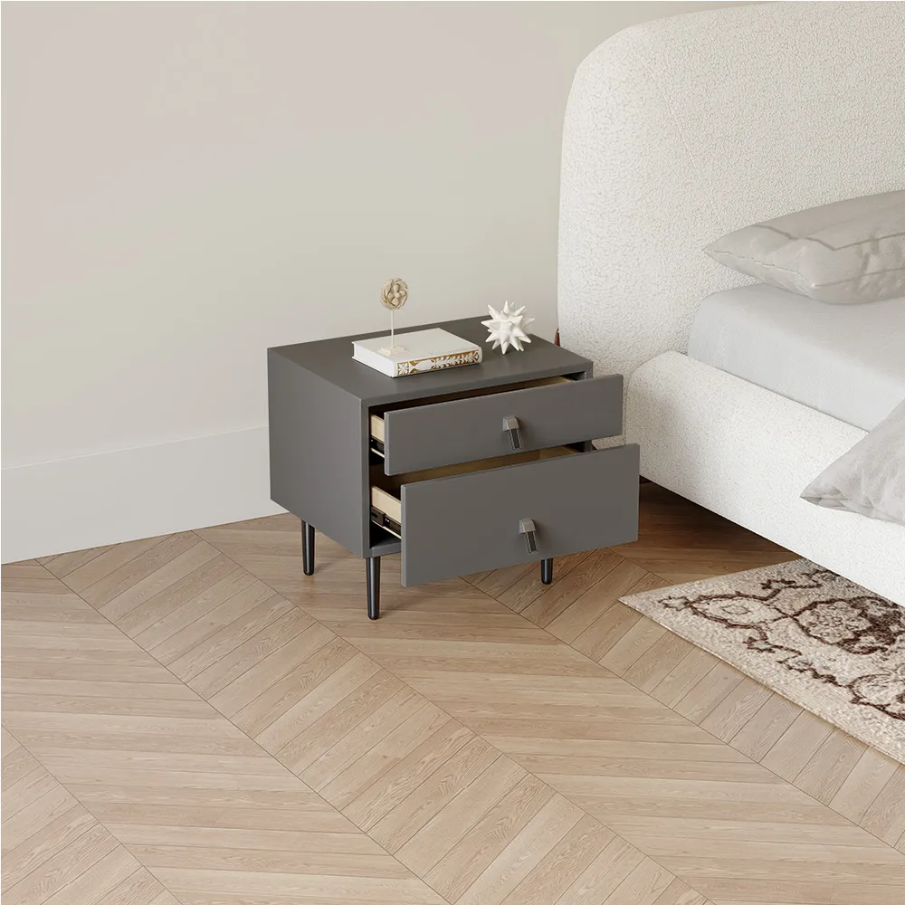 Modern Minimalist Nightstand with 2 Drawers