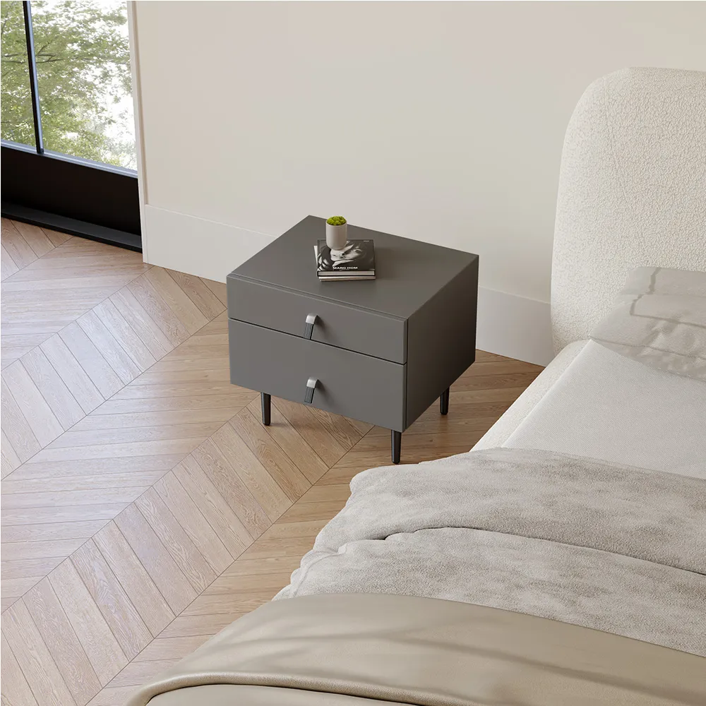 Modern Minimalist Nightstand with 2 Drawers