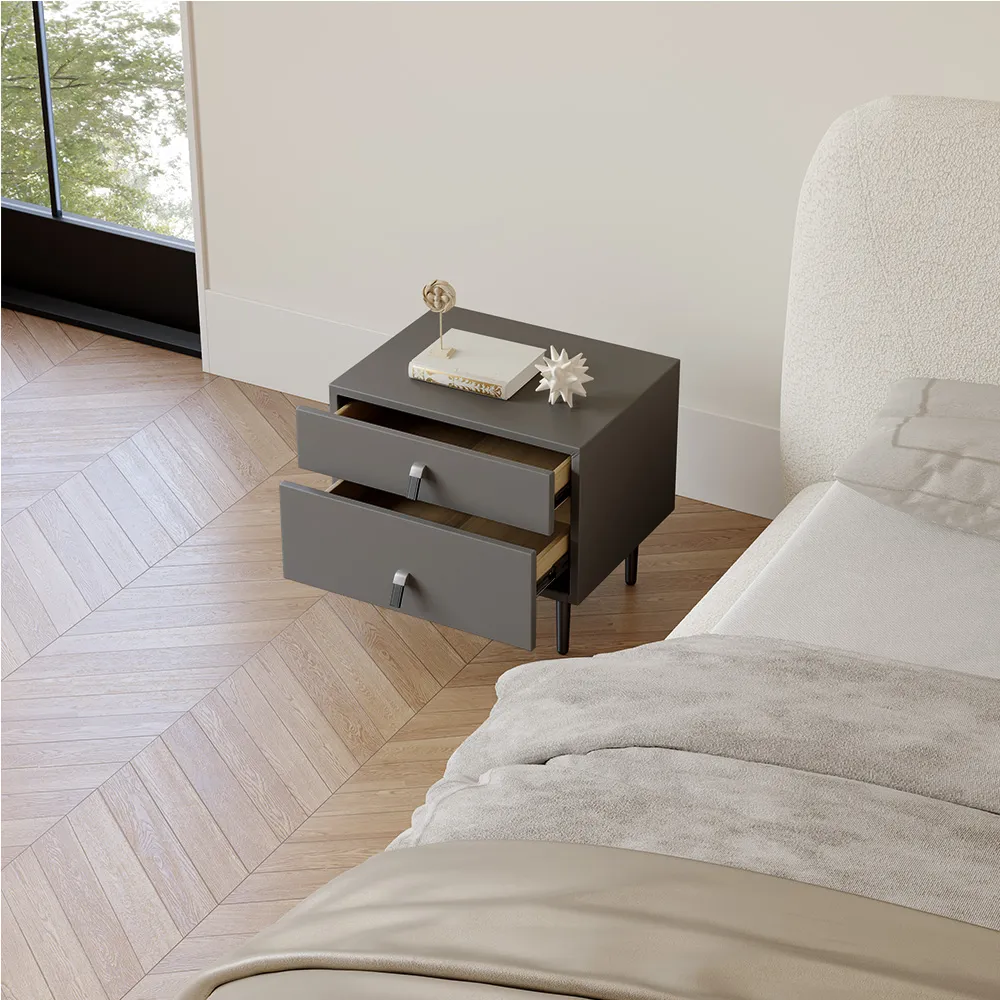 Modern Minimalist Nightstand with 2 Drawers