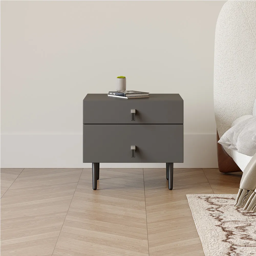 Modern Minimalist Nightstand with 2 Drawers