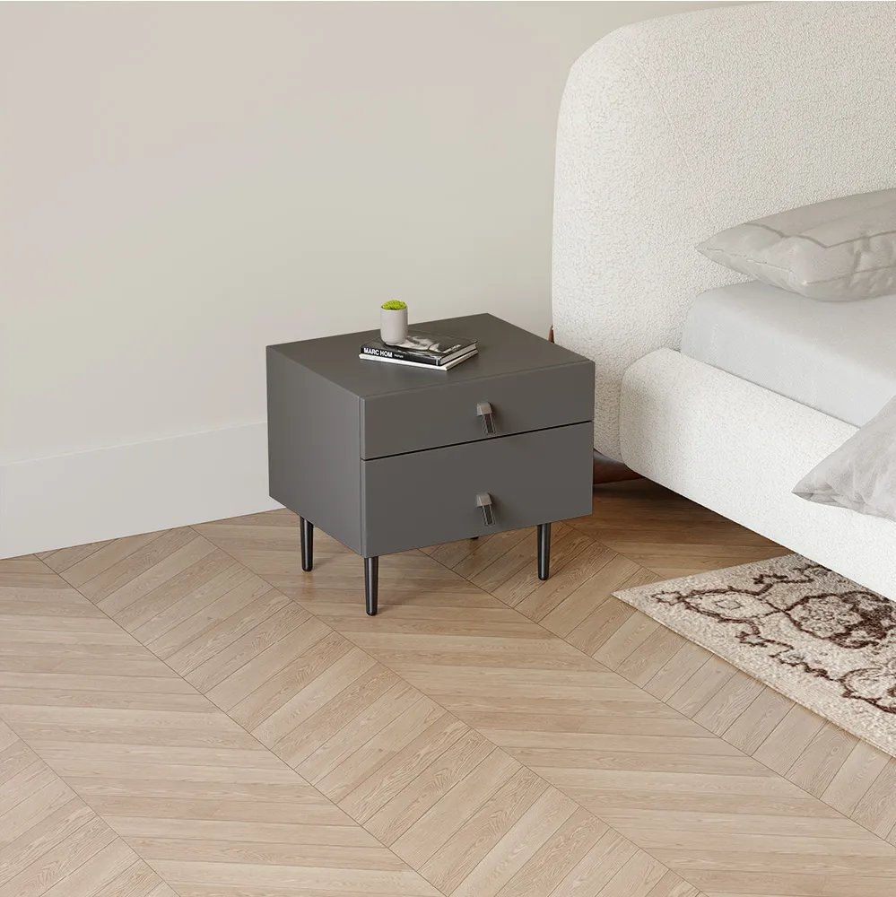 Modern Minimalist Nightstand with 2 Drawers