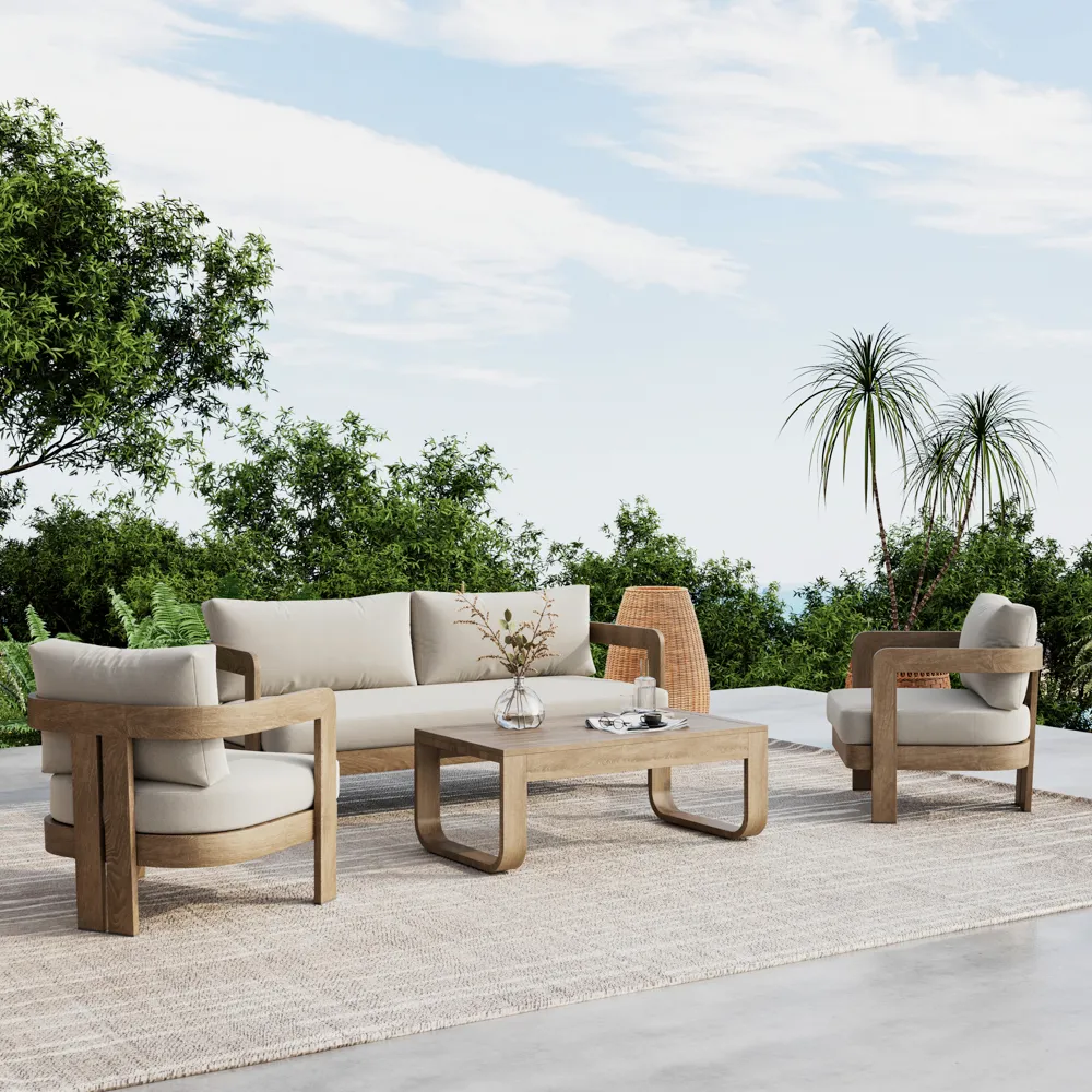 Minimalist Outdoor Lounge Chairs Set of 2