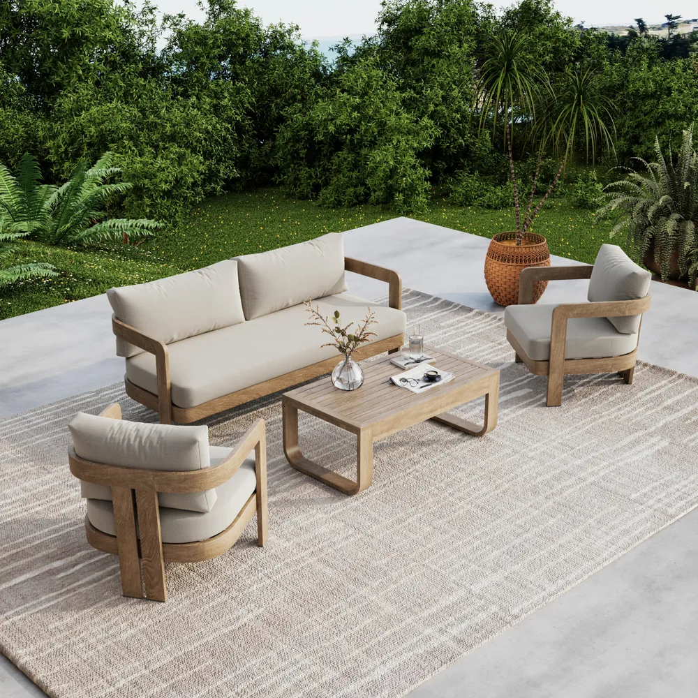 Minimalist Outdoor Lounge Chairs Set of 2
