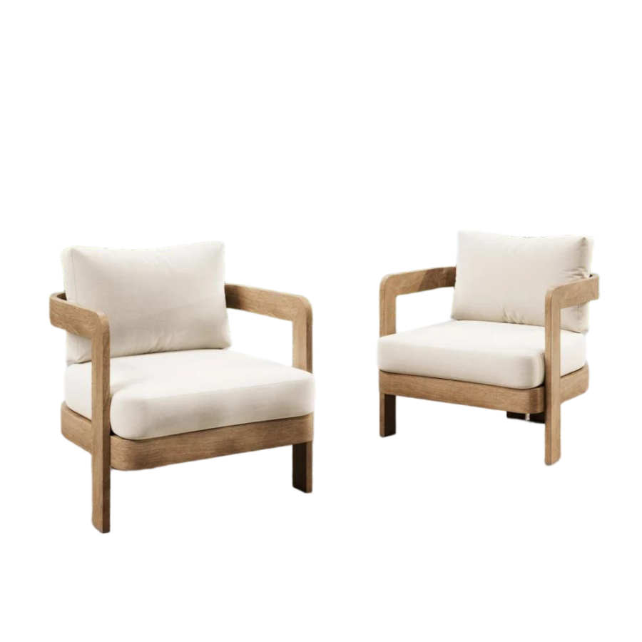 Minimalist Outdoor Lounge Chairs Set of 2