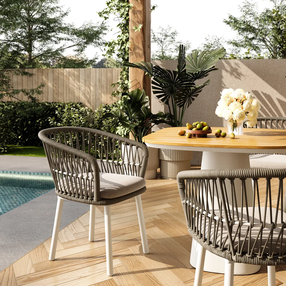 Modern Gray Wicker Outdoor Dining Chair Modern Gray Wicker Outdoor Dining Chair
