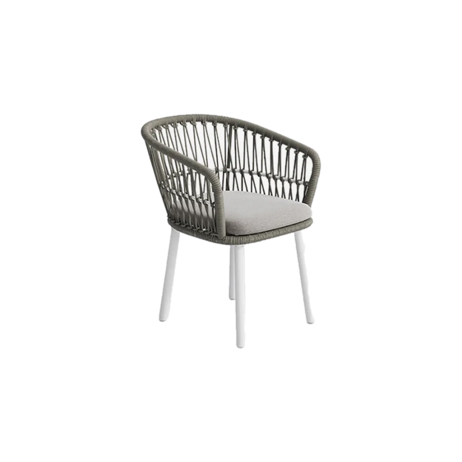 Modern Gray Wicker Outdoor Dining Chair