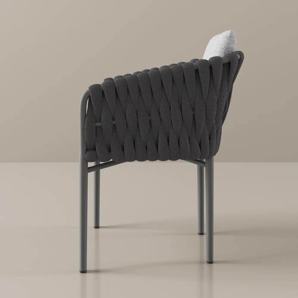 Modern Outdoor Black Wicker Chair