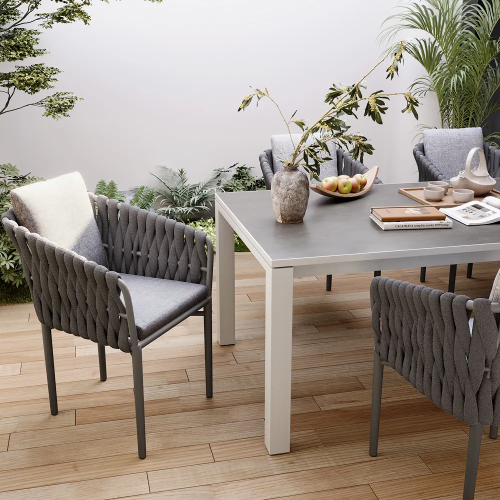 Modern Outdoor Black Wicker Chair