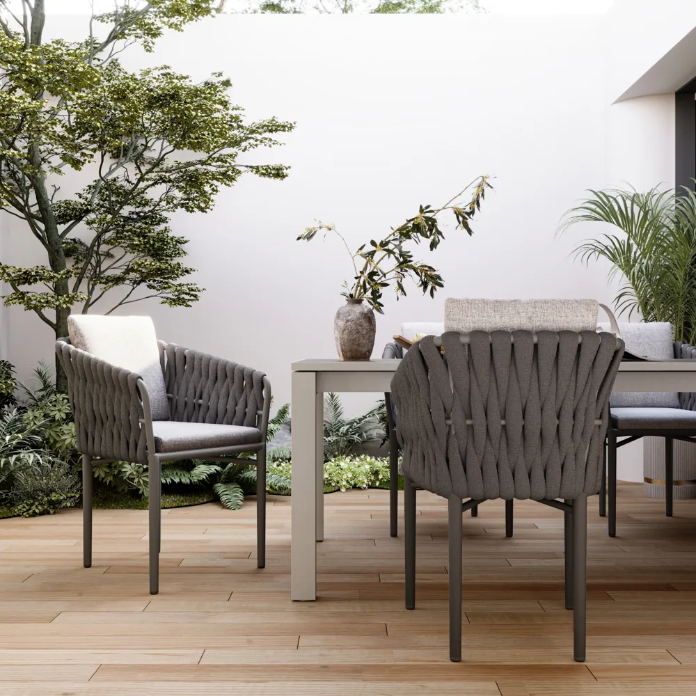 Modern Outdoor Black Wicker Chair