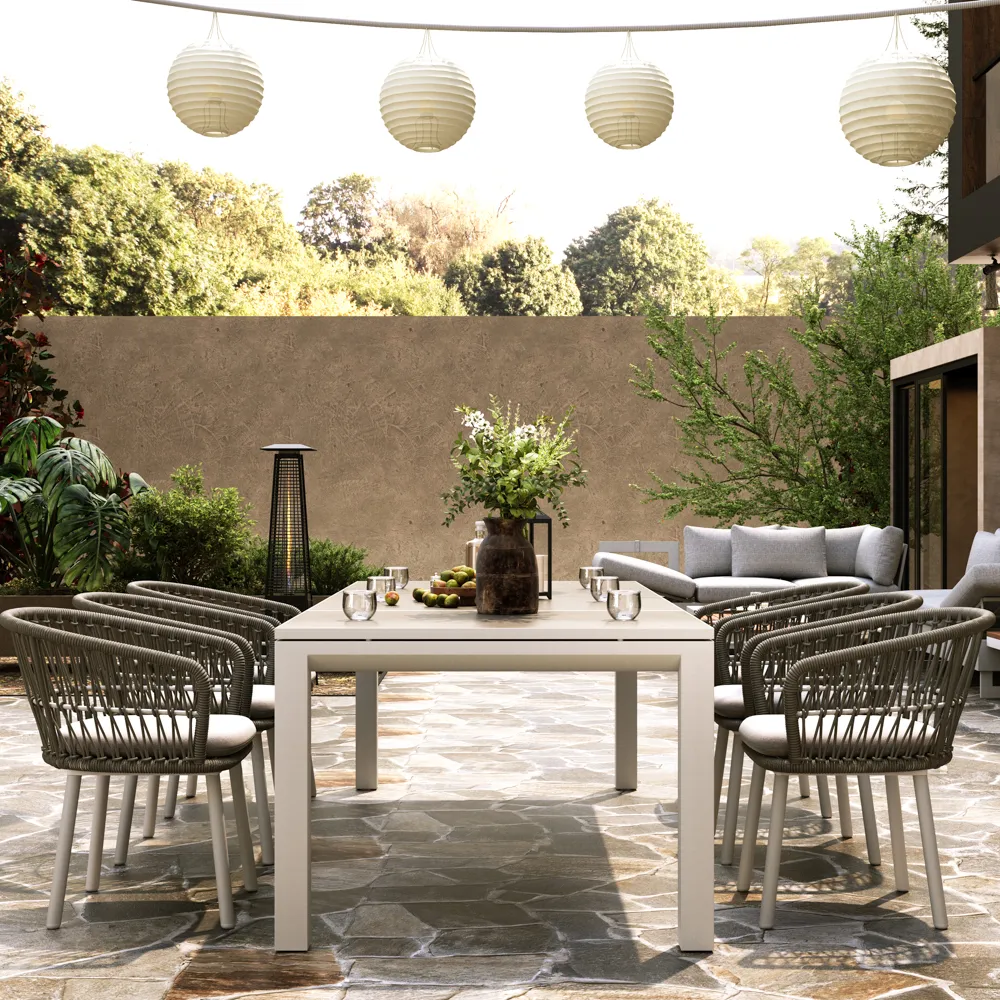 Gray Metal Extendable Outdoor Dining Table Gray Metal Extendable Outdoor Dining Table