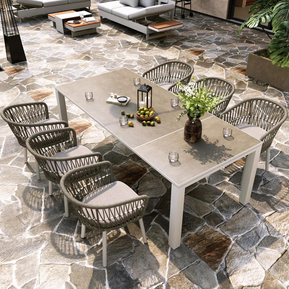 Gray Metal Extendable Outdoor Dining Table Gray Metal Extendable Outdoor Dining Table